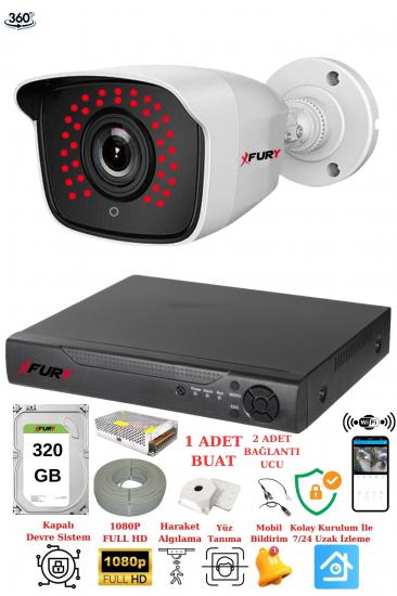 FURY 1 Kameralı 5mp 3.6mm Lens 2mp Görüntü 36 Led Gece Görüşlü Full Hd Güvenlik Kamerası 2236 320 GB