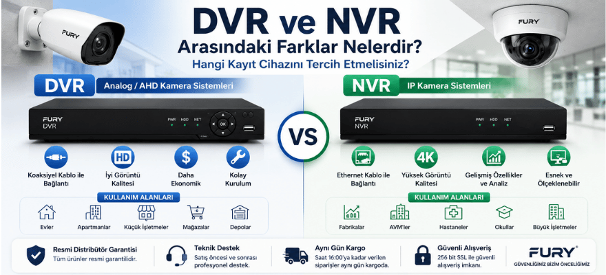 DVR ve NVR Arasındaki Farklar Nelerdir? Hangi Kayıt Cihazını Tercih Etmelisiniz?