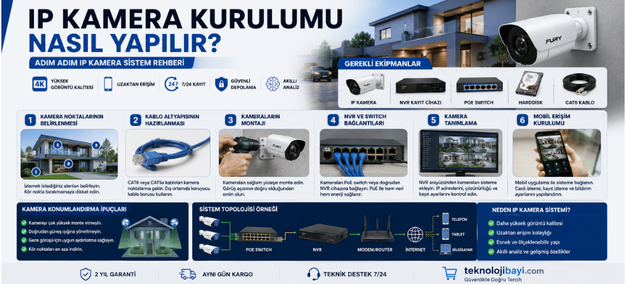 IP Kamera Kurulumu Nasıl Yapılır? Adım Adım IP Kamera Sistem Rehberi