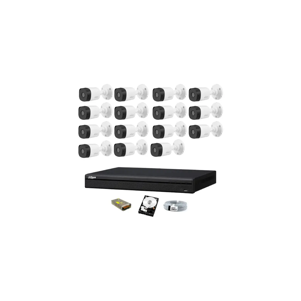 15 Kameralı Güvenlik Sistemi Dış-Mekan-Hdd-Jack-Bnc-Konnektör Proje Kamera
