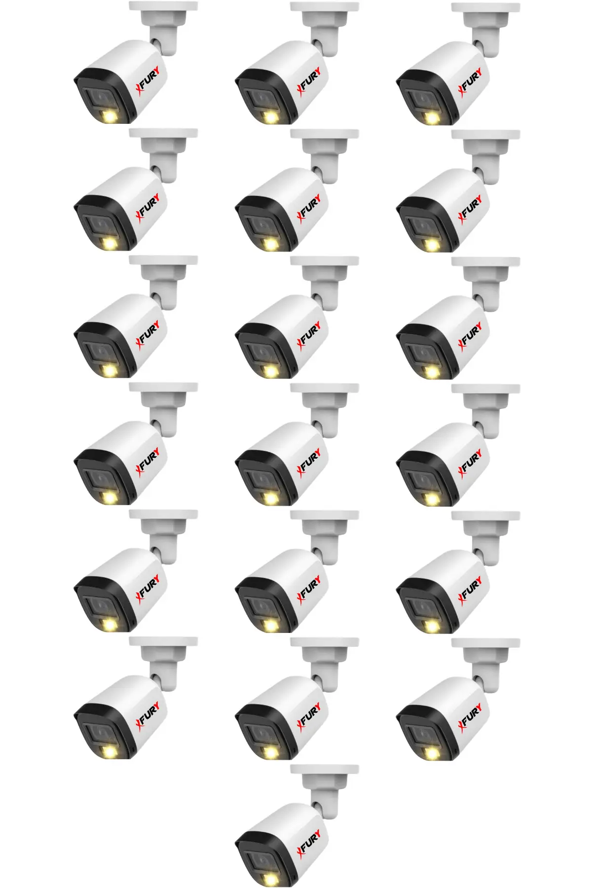 16 Adet 5MP Lens 1080P Full HD AHD 1 Led Gece Görüşlü Renkli Su Geçirmez Güvenlik Kamera