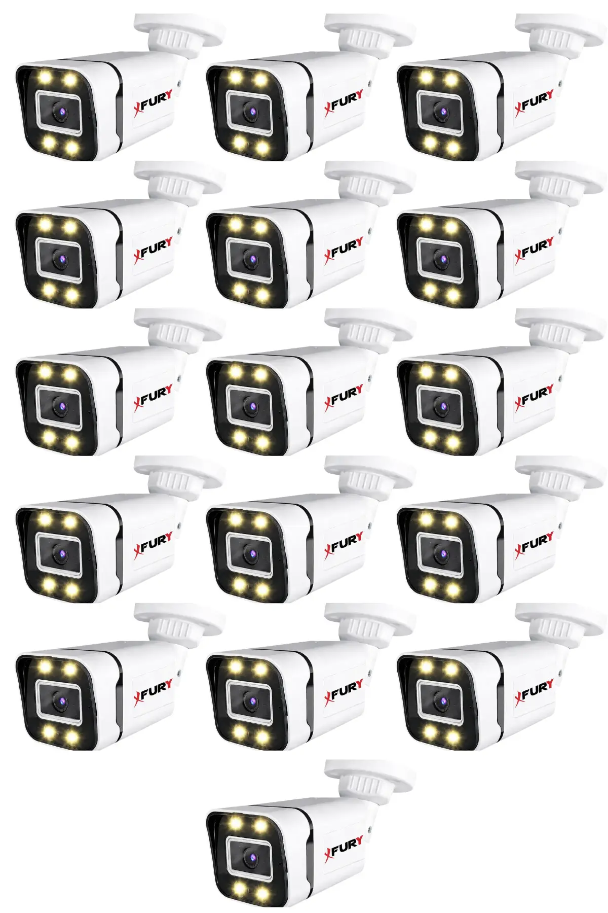 16 Adet 5MP Lens 1080P Full HD AHD 4 Led Gece Görüşlü Renkli Su Geçirmez Güvenlik Kamera