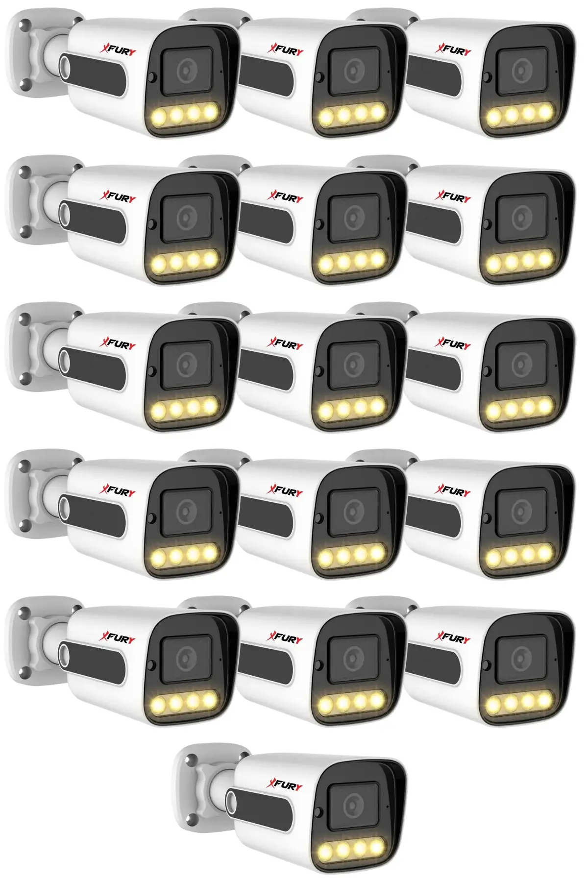 16 Adet 5MP Lens 1080P Full HD AHD 4 Led Gece Görüşlü Renkli Su Geçirmez Güvenlik Kamera