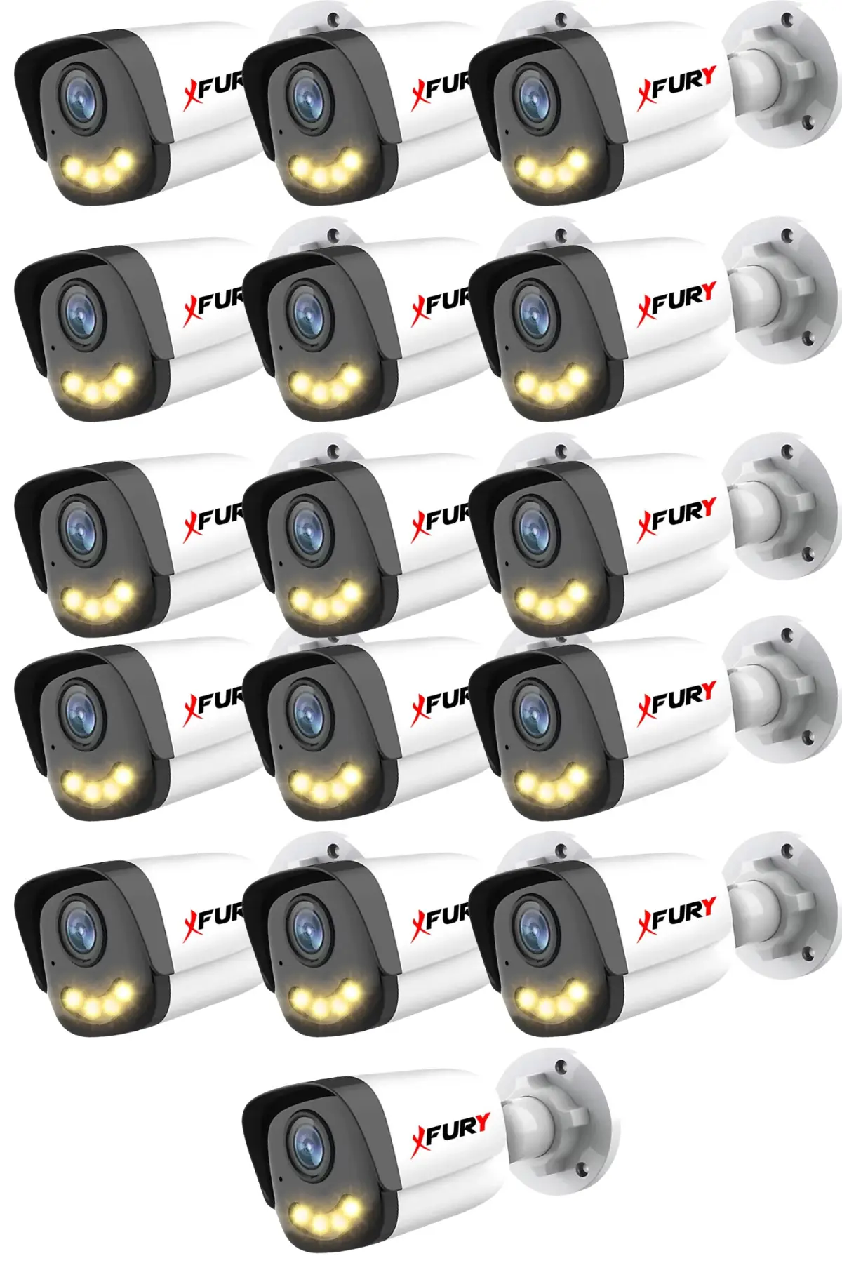 16 Adet 5MP Lens 1080P Full HD AHD 4 Led Sesli Gece Görüşlü Renkli Su Geçirmez Güvenlik Kamera