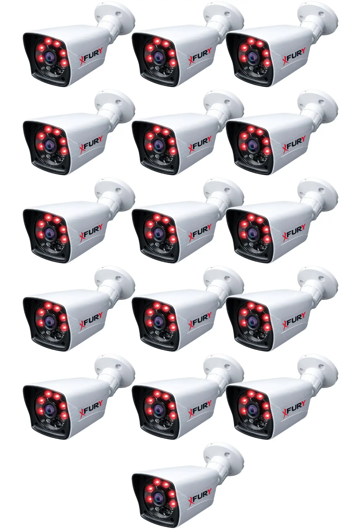 16 Adet 5MP Lens 1080P Full HD AHD 6 Led Gece Görüşlü Renkli Su Geçirmez Güvenlik Kamera