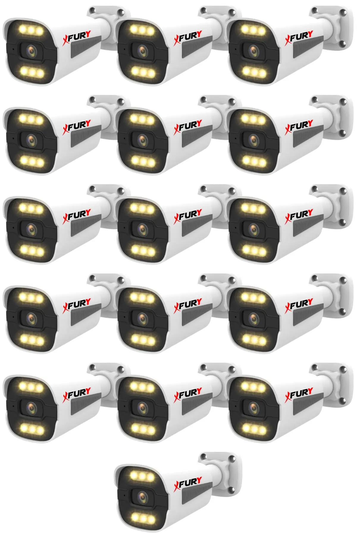 16 Adet 5MP Lens 1080P Full HD AHD 6 Led Gece Görüşlü Renkli Su Geçirmez Güvenlik Kamera