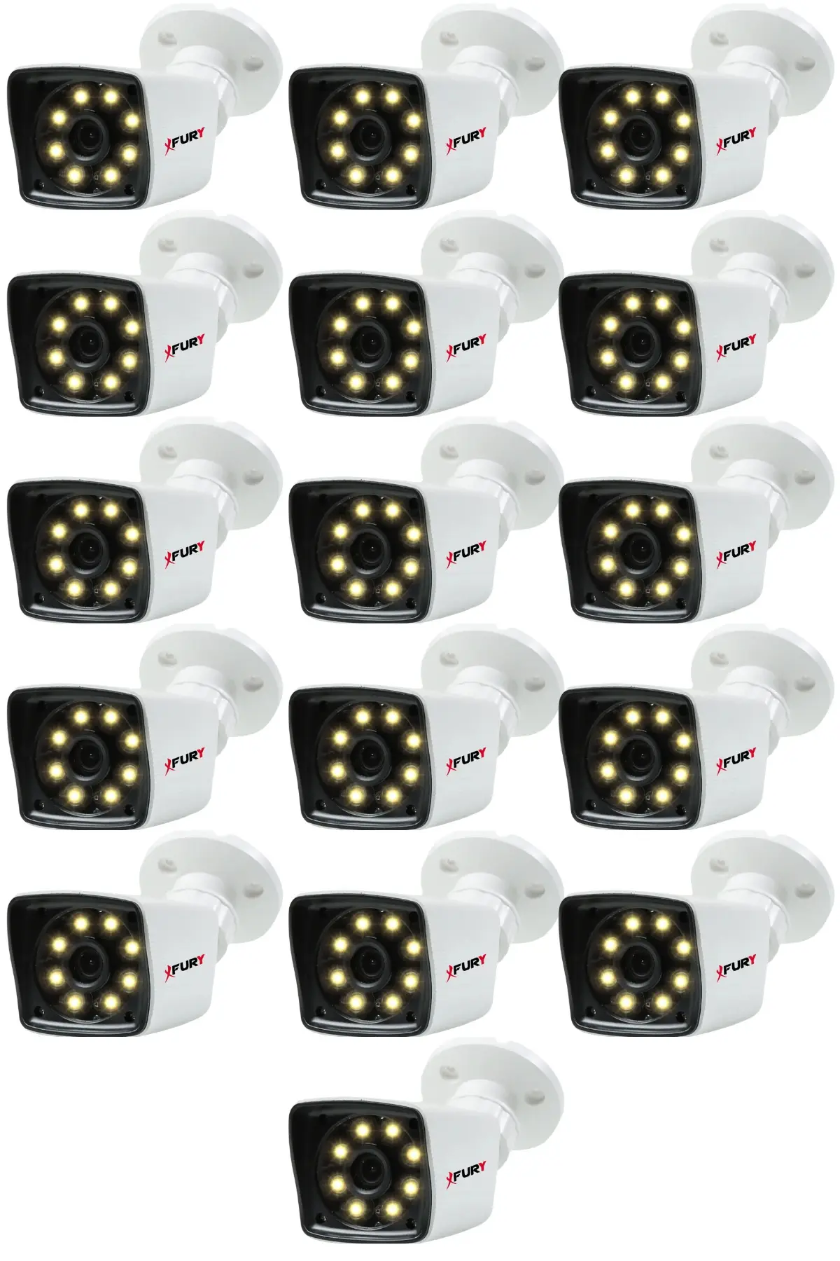 16 Adet 5MP Lens 1080P Full HD AHD 8 Led Gece Görüşlü Renkli Su Geçirmez Güvenlik Kamera