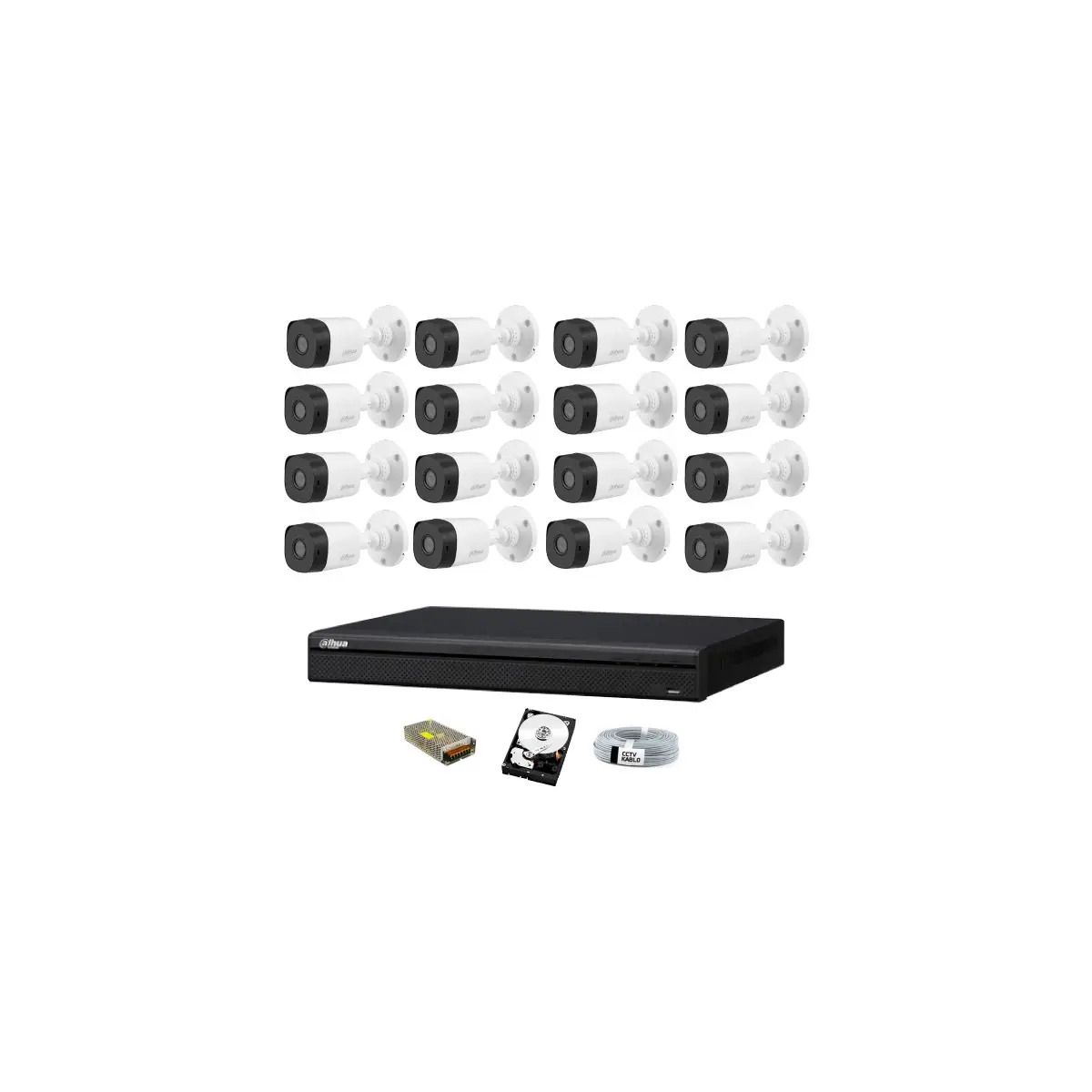 16 Kameralı Güvenlik Sistemi Dış-Mekan-Hdd-Jack-Bnc-Konnektör Proje Kamera