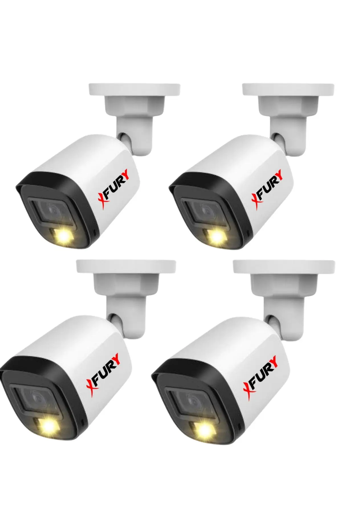 4 Adet 5MP Lens 1080P Full HD AHD 1 Led Gece Görüşlü Renkli Su Geçirmez Güvenlik Kamera