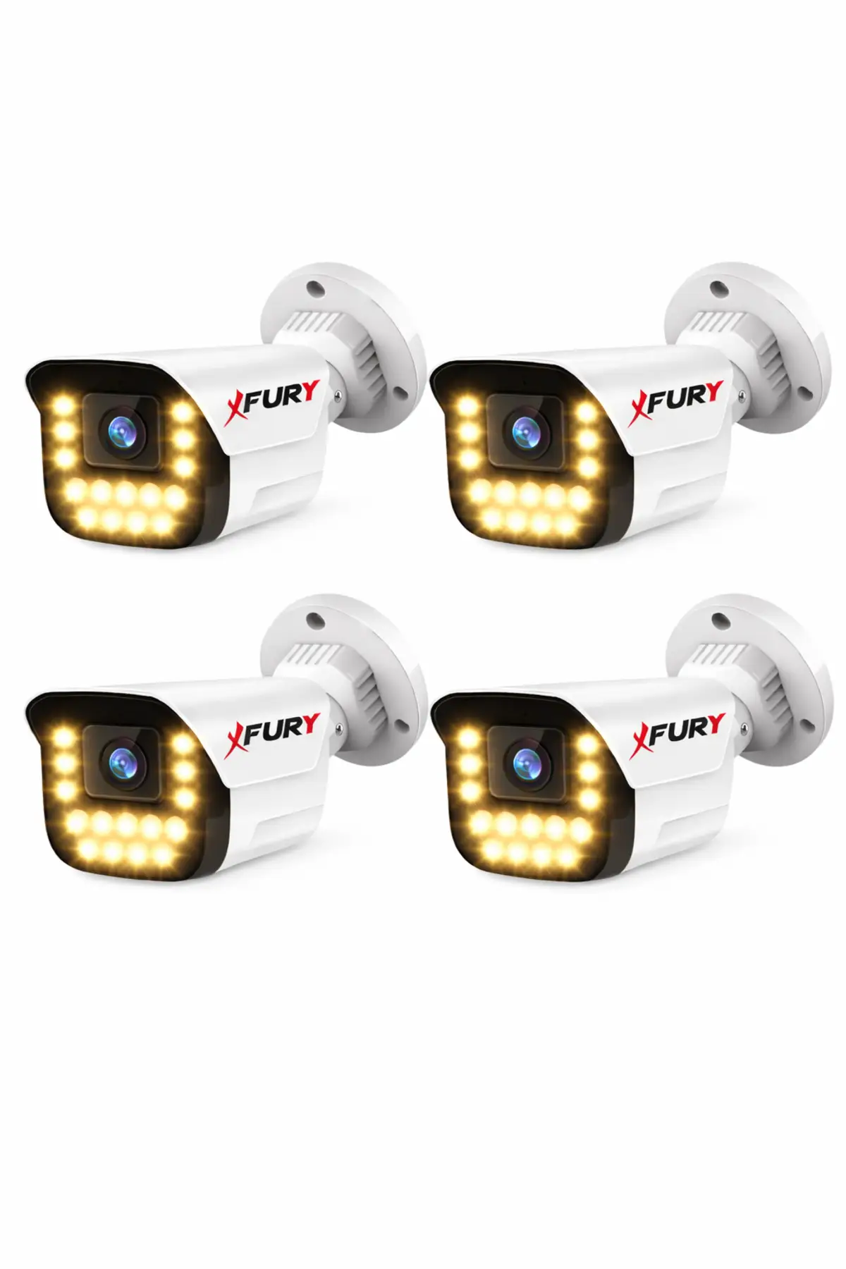 4 Adet 5MP Lens 1080P Full HD AHD 15 Led Gece Görüşlü Renkli Su Geçirmez Güvenlik Kamera