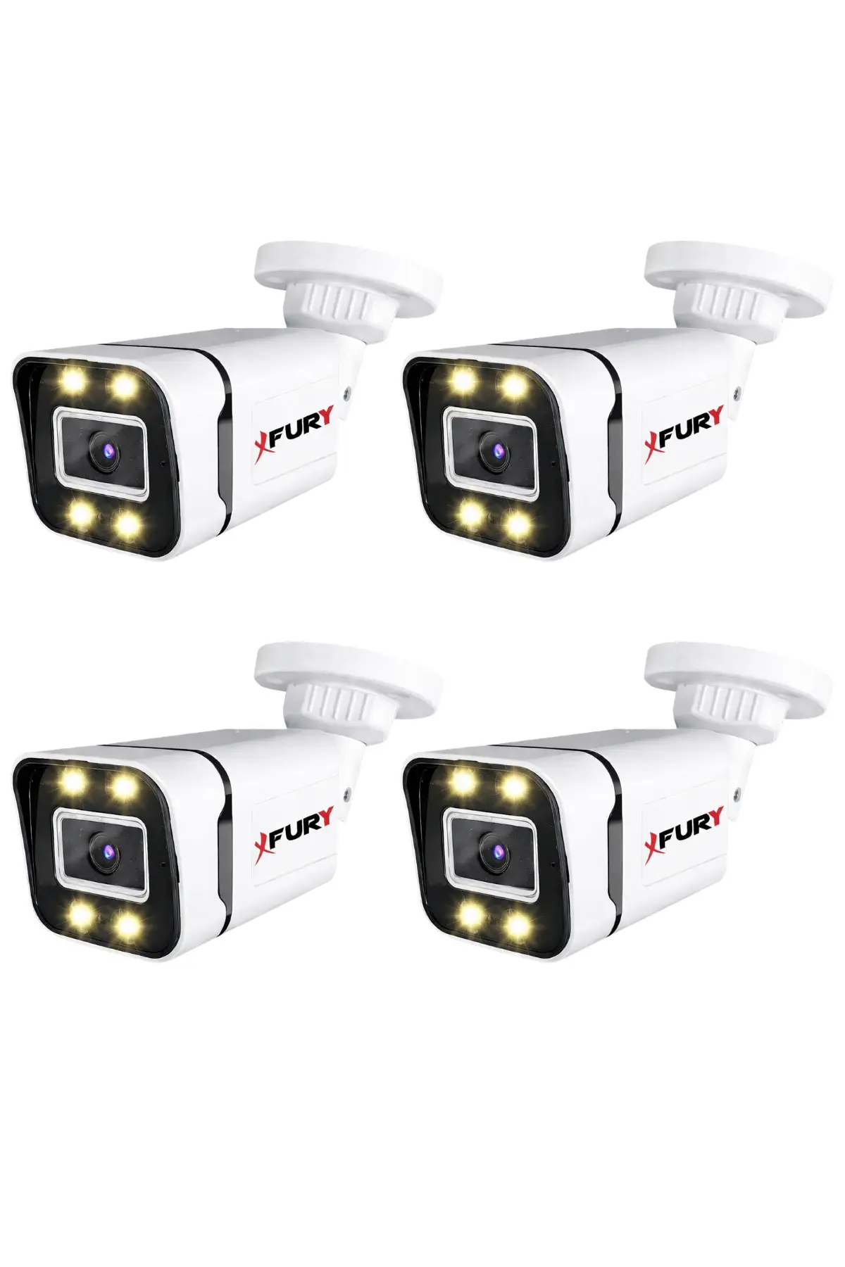 4 Adet 5MP Lens 1080P Full HD AHD 4 Led Gece Görüşlü Renkli Su Geçirmez Güvenlik Kamera