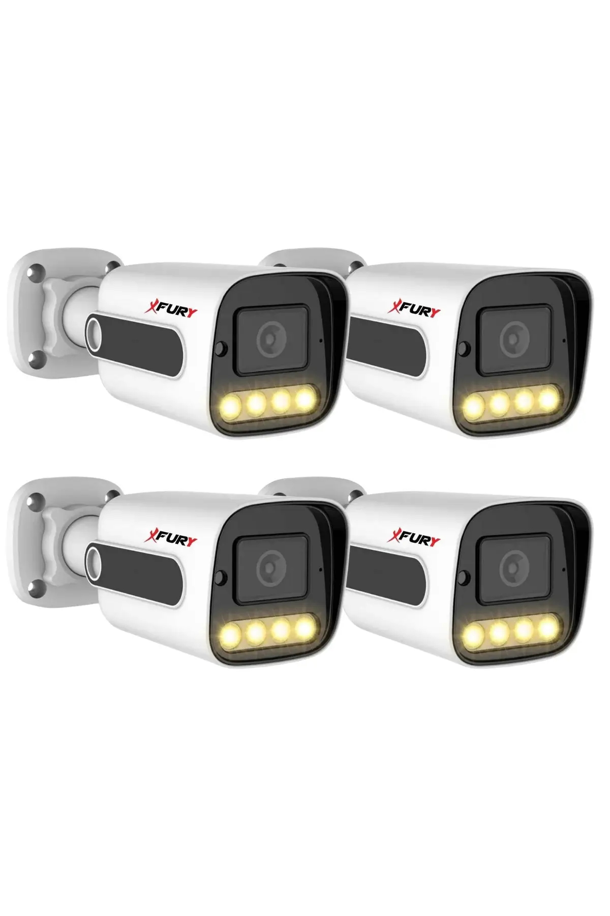 4 Adet 5MP Lens 1080P Full HD AHD 4 Led Gece Görüşlü Renkli Su Geçirmez Güvenlik Kamera