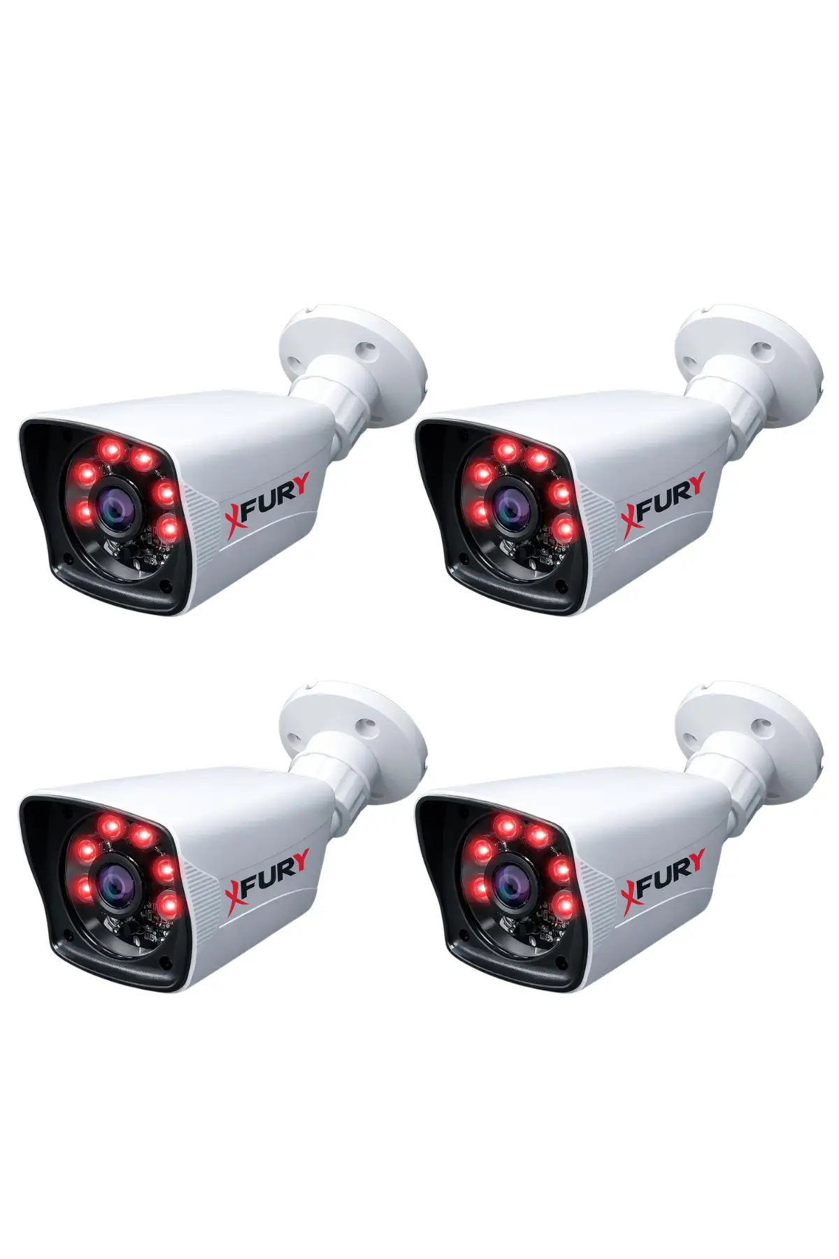 4 Adet 5MP Lens 1080P Full HD AHD 6 Led Gece Görüşlü Renkli Su Geçirmez Güvenlik Kamera
