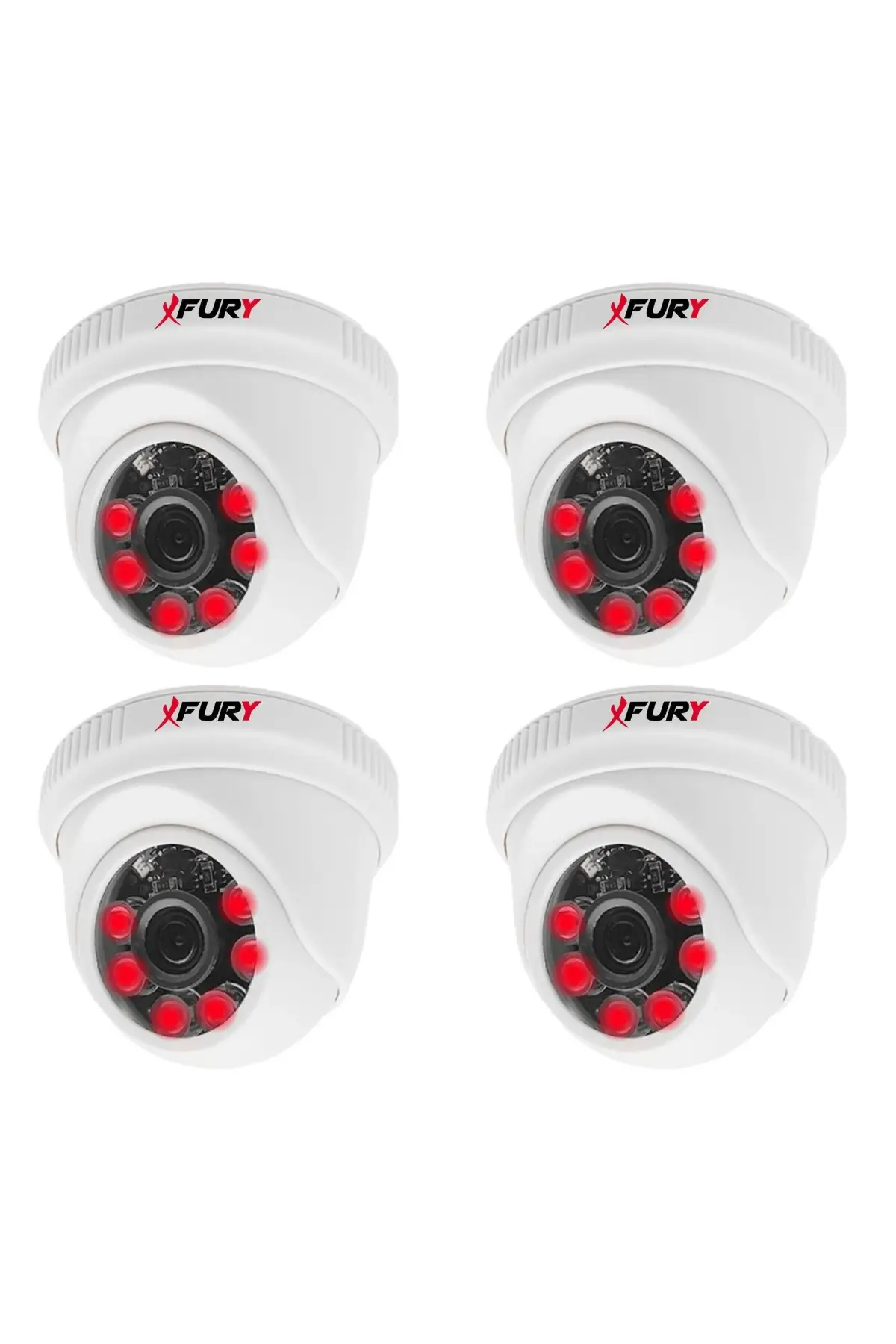 4 Adet 5MP Lens 1080P Full HD AHD 6 Led Gece Görüşlü Su Geçirmez Güvenlik Kamera