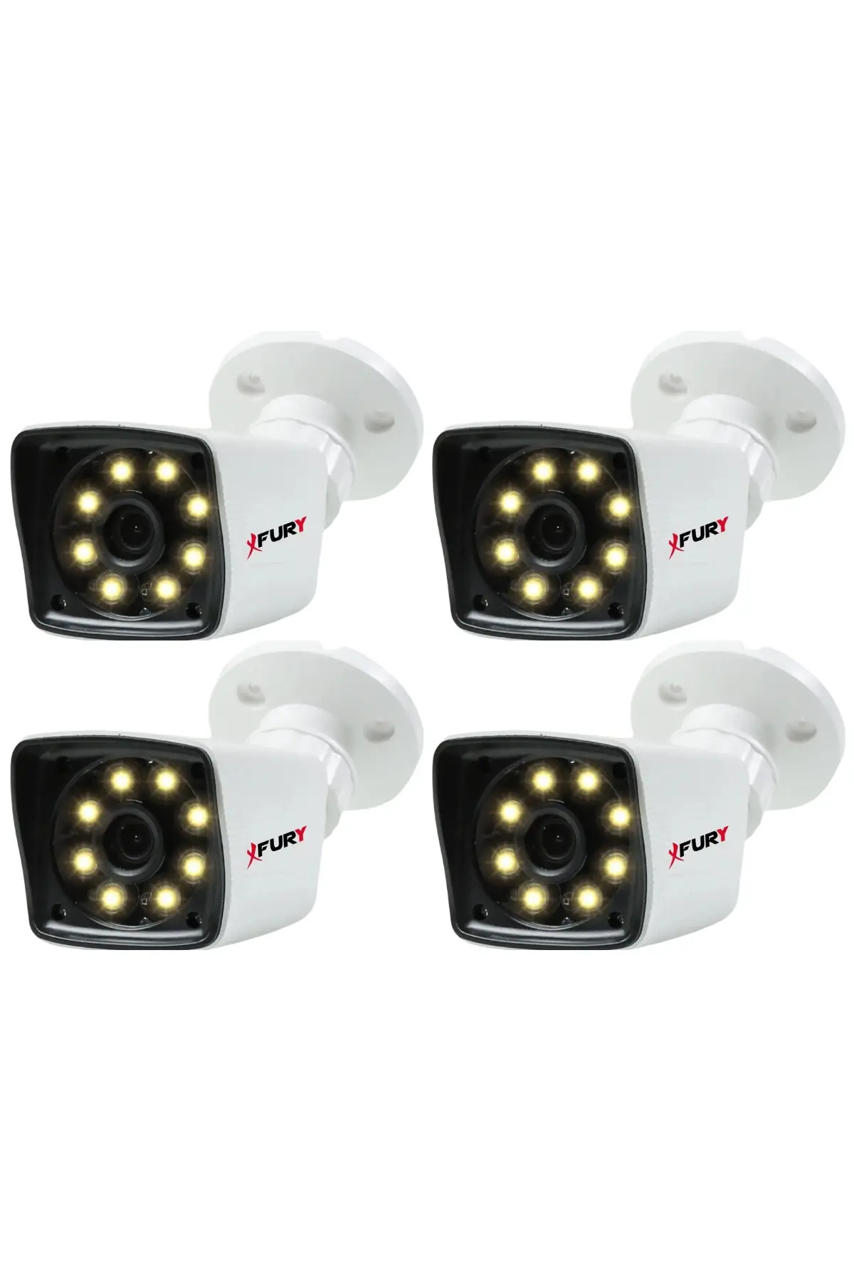 4 Adet 5MP Lens 1080P Full HD AHD 8 Led Gece Görüşlü Renkli Su Geçirmez Güvenlik Kamera
