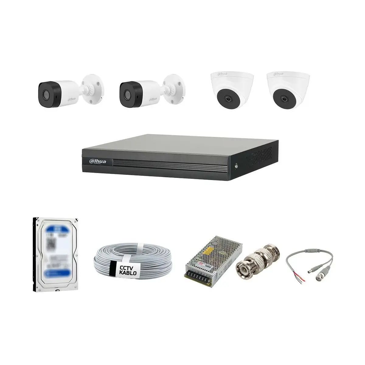 4 Kameralı Güvenlik Kamera Seti 1 TB HDD ile 24 Saat Sürekli İzleme İmkanı