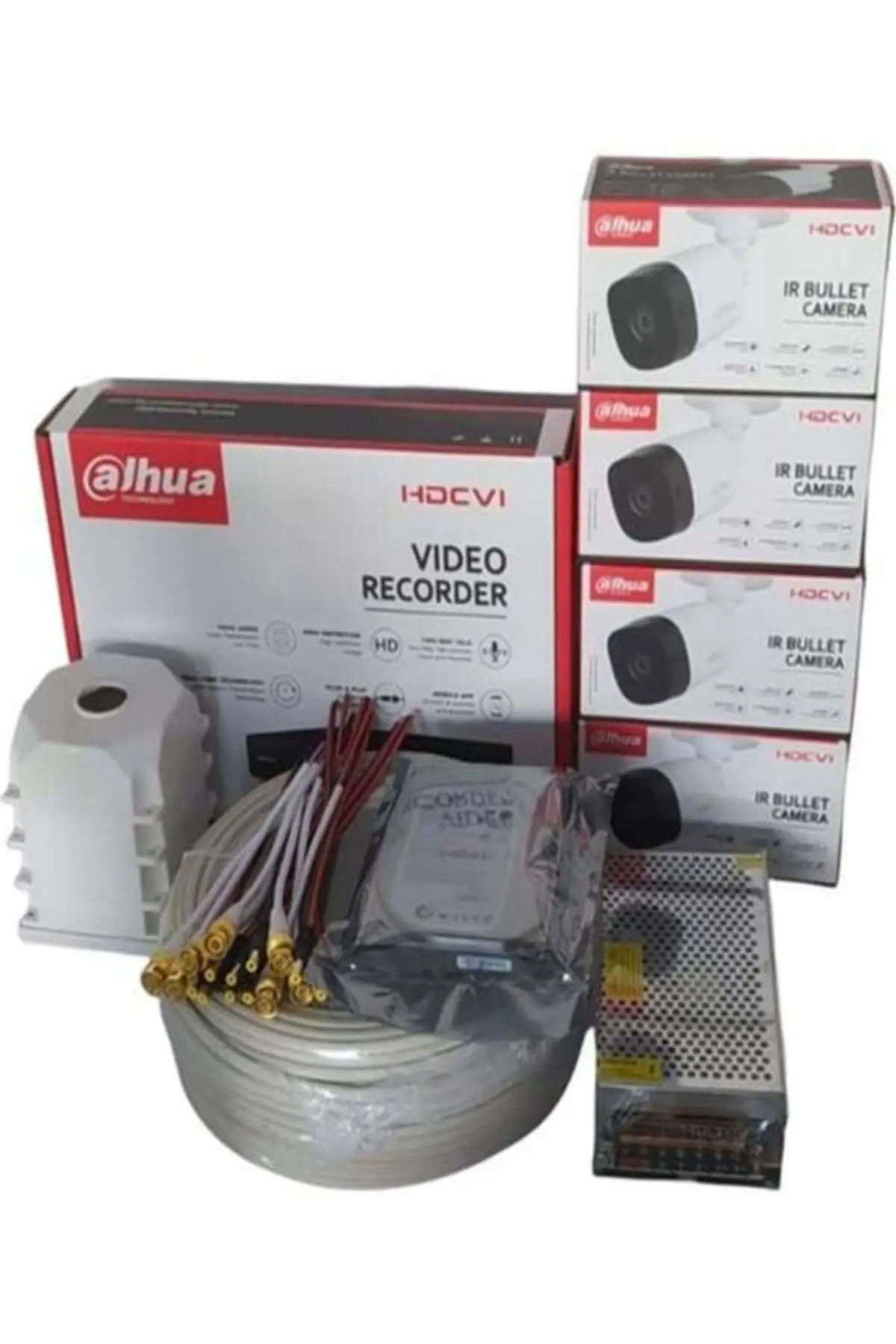 4 LÜ 2 MP DAHUA AHD KAMERA TÜM SİSTEM SET HALİNDE