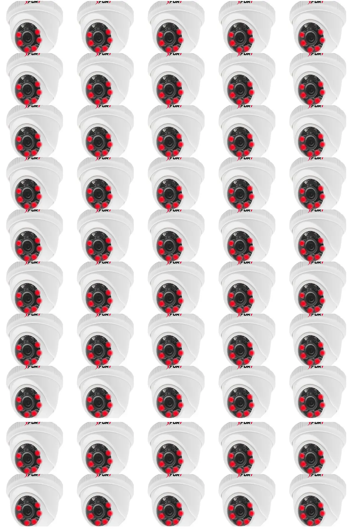 50 Adet 5MP Lens 1080P Full HD AHD 6 Led Gece Görüşlü Su Geçirmez Güvenlik Kamera