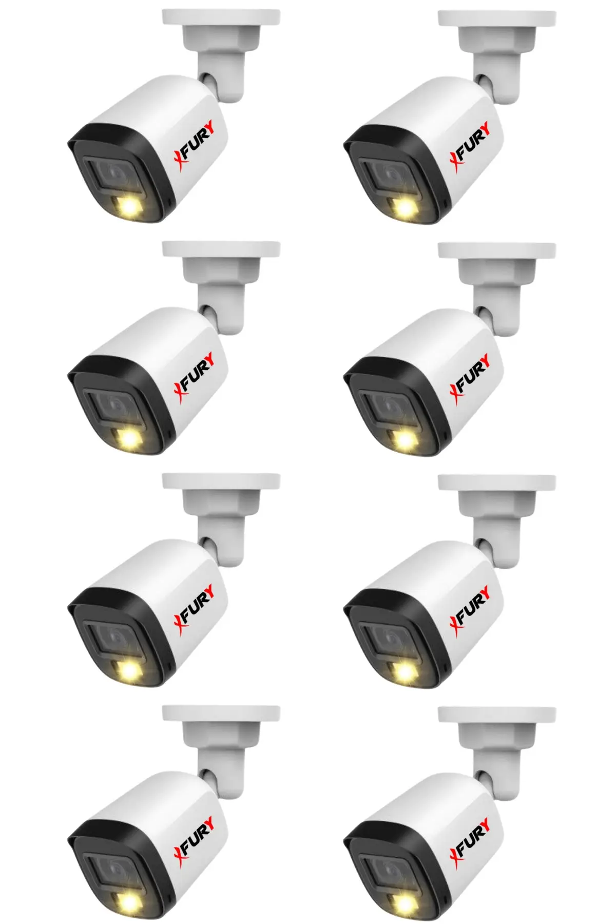 8 Adet 5MP Lens 1080P Full HD AHD 1 Led Gece Görüşlü Renkli Su Geçirmez Güvenlik Kamera