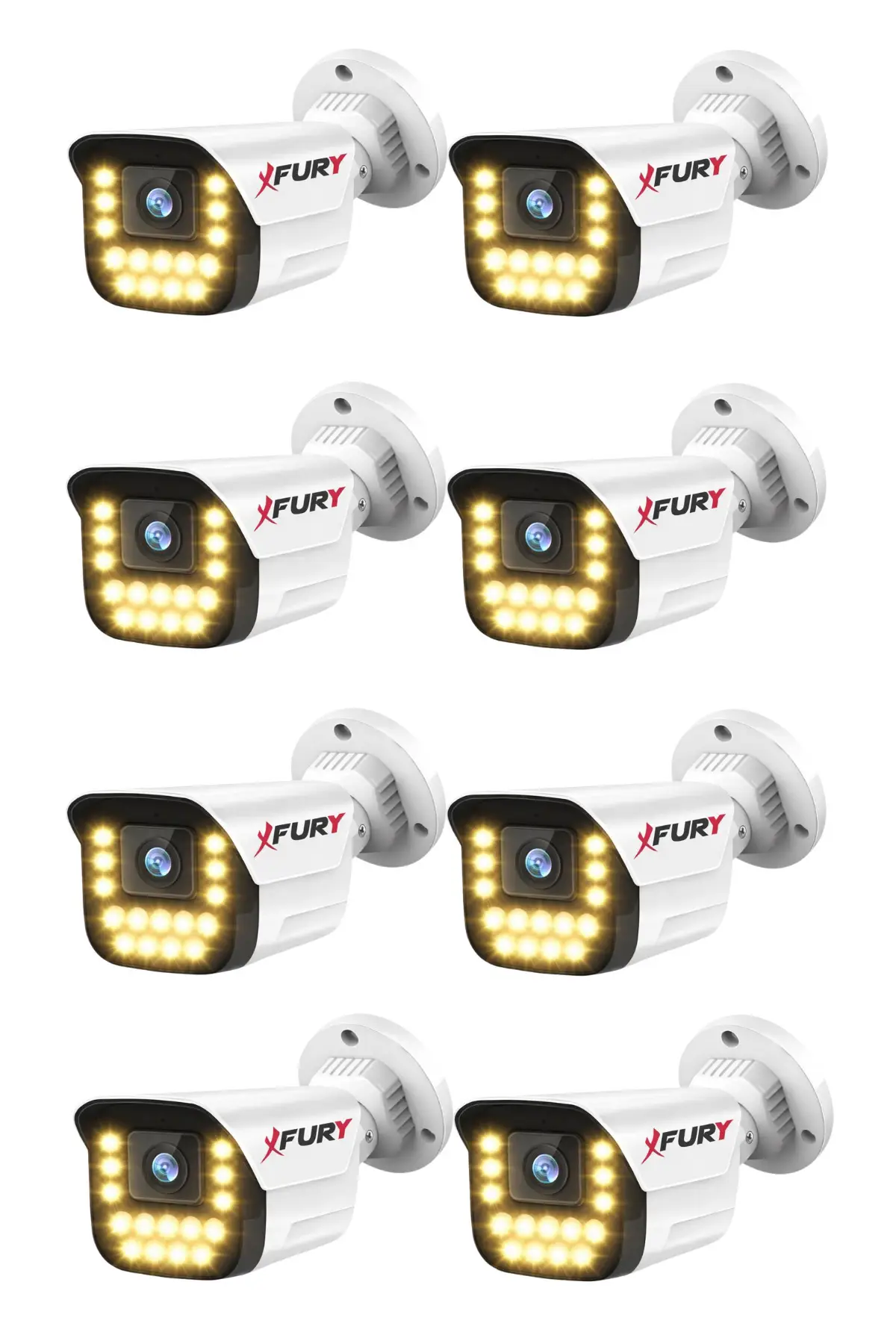 8 Adet 5MP Lens 1080P Full HD AHD 15 Led Gece Görüşlü Renkli Su Geçirmez Güvenlik Kamera