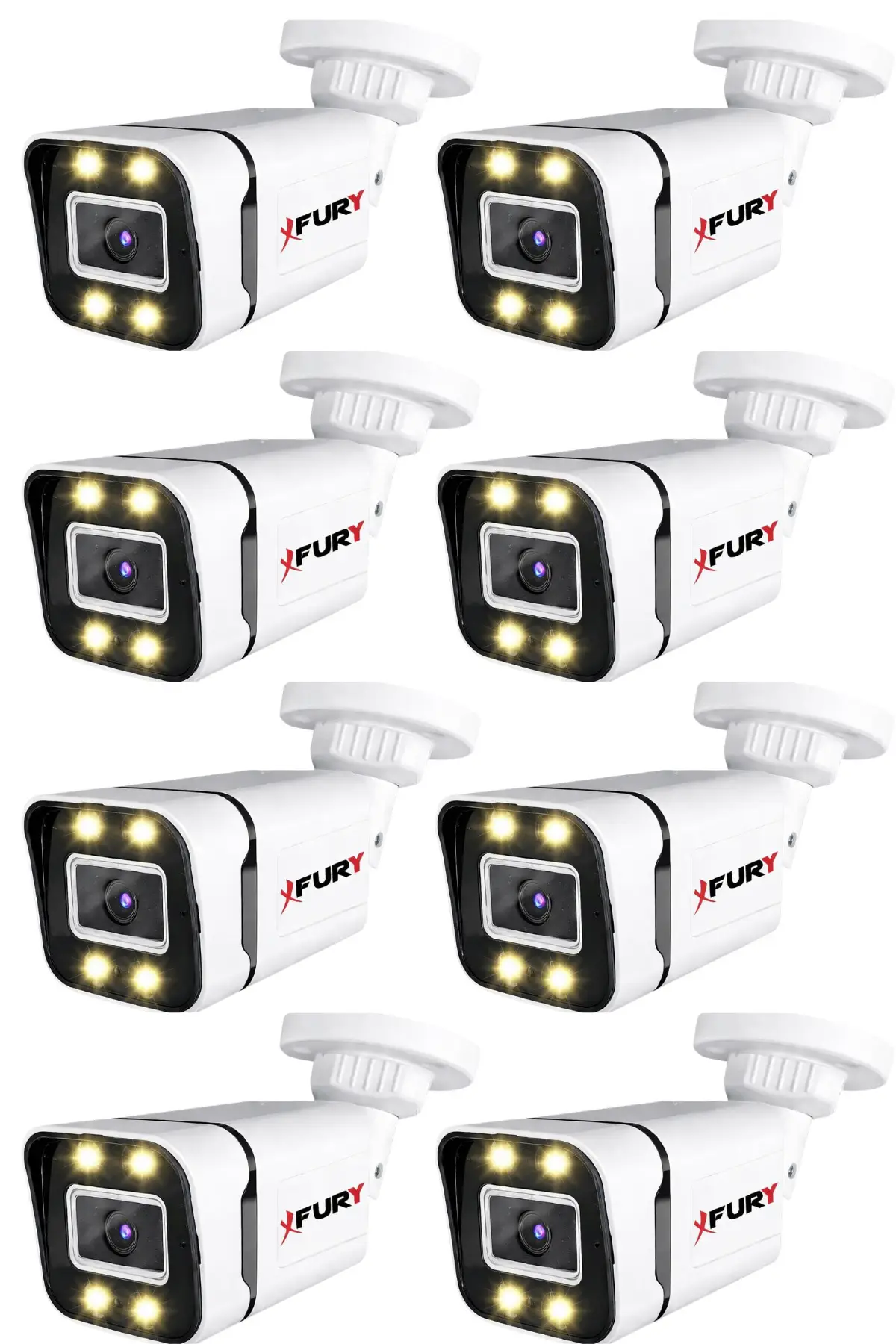 8 Adet 5MP Lens 1080P Full HD AHD 4 Led Gece Görüşlü Renkli Su Geçirmez Güvenlik Kamera