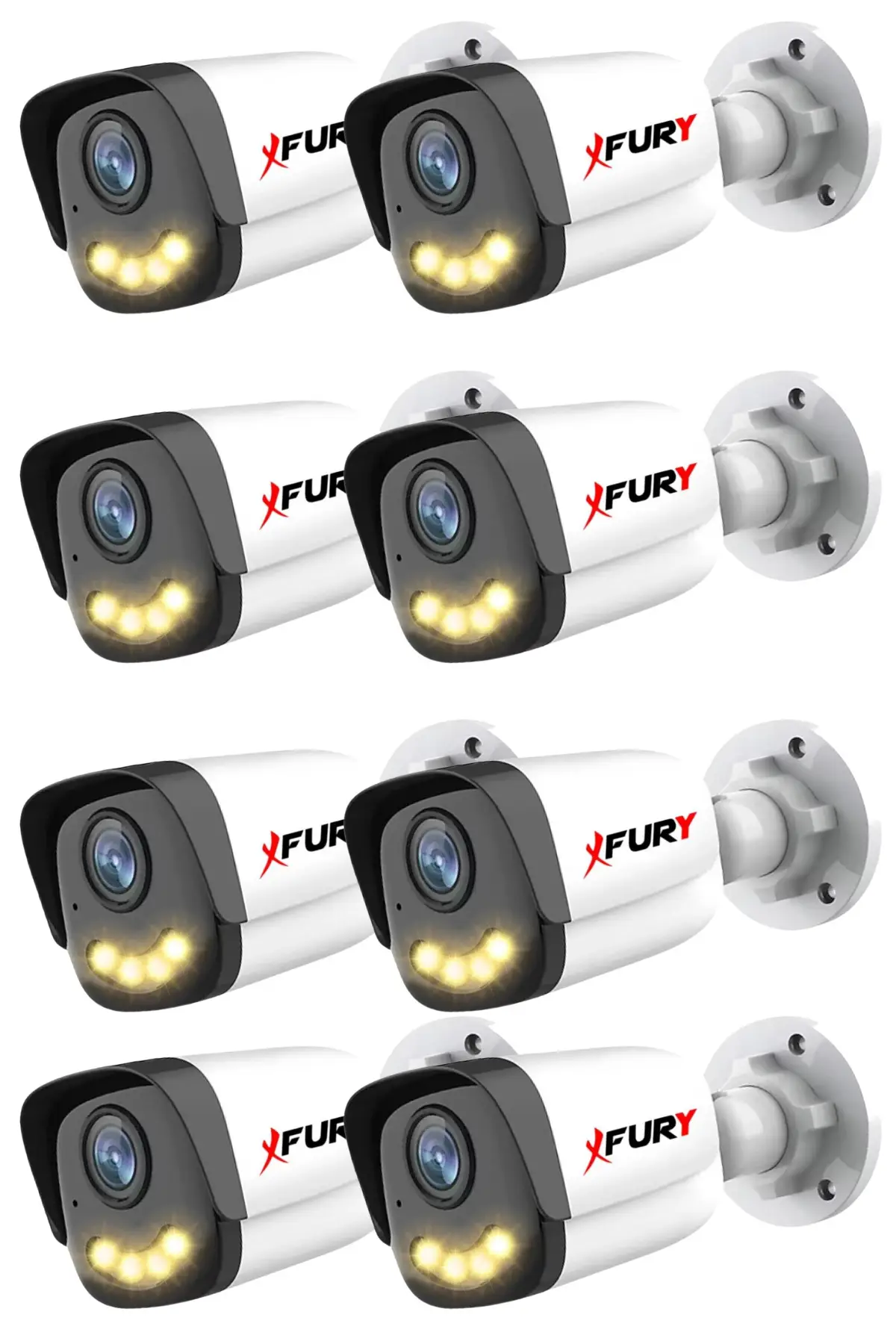 8 Adet 5MP Lens 1080P Full HD AHD 4 Led Sesli Gece Görüşlü Renkli Su Geçirmez Güvenlik Kamera