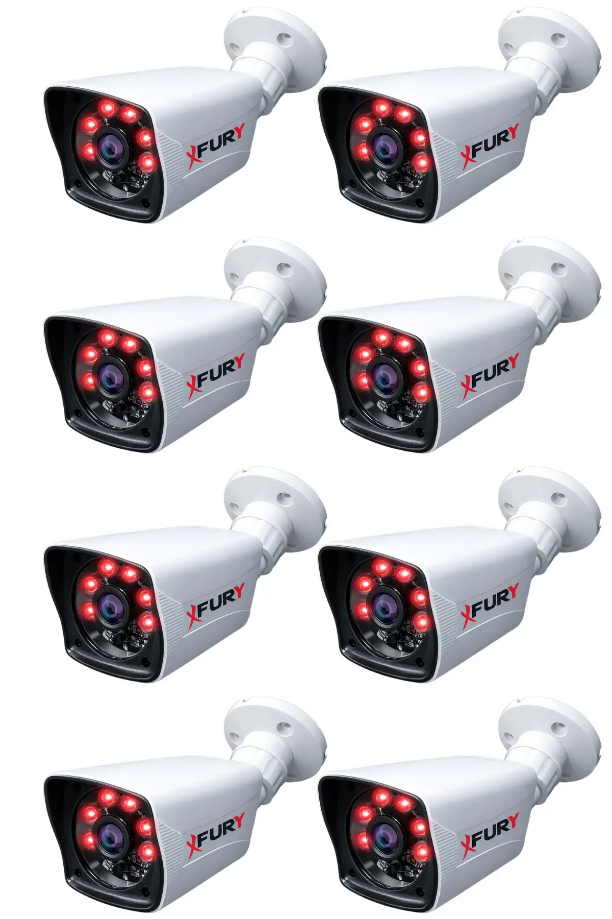 8 Adet 5MP Lens 1080P Full HD AHD 6 Led Gece Görüşlü Renkli Su Geçirmez Güvenlik Kamera