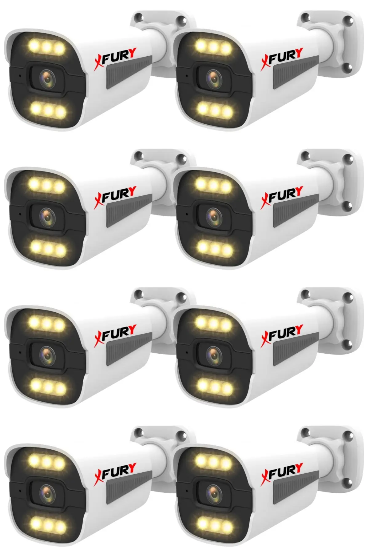8 Adet 5MP Lens 1080P Full HD AHD 6 Led Gece Görüşlü Renkli Su Geçirmez Güvenlik Kamera