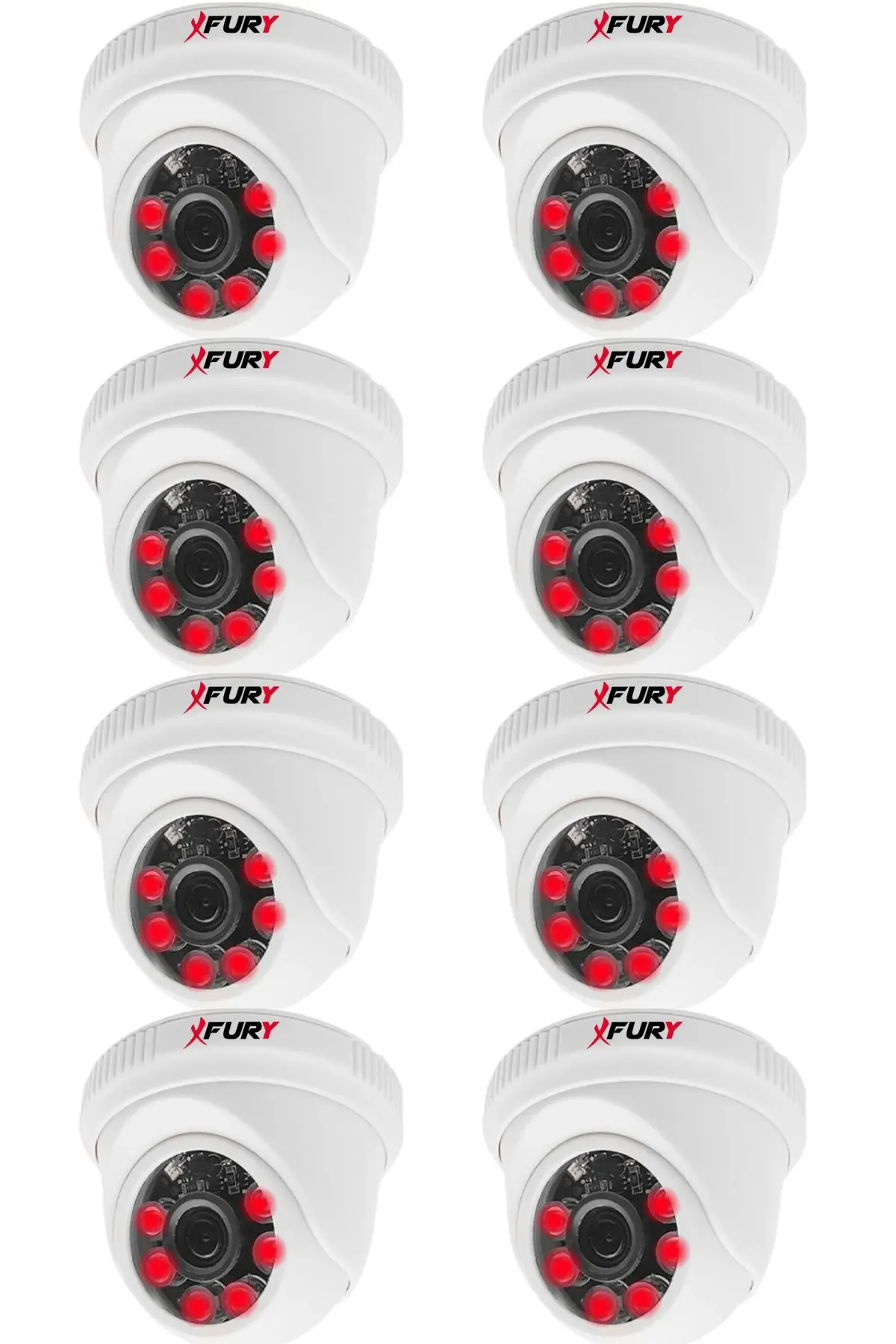 8 Adet 5MP Lens 1080P Full HD AHD 6 Led Gece Görüşlü Su Geçirmez Güvenlik Kamera