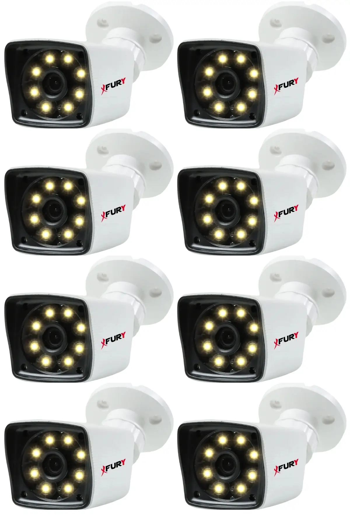 8 Adet 5MP Lens 1080P Full HD AHD 8 Led Gece Görüşlü Renkli Su Geçirmez Güvenlik Kamera