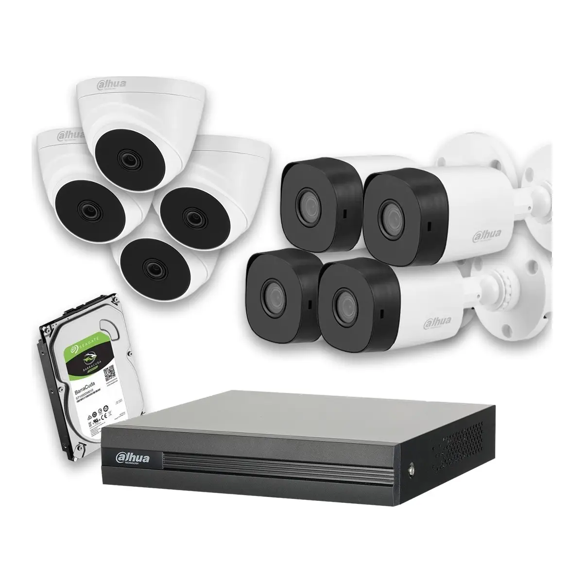 8 Kameralı 2MP 1080P Güvenlik Sistemi Gece Görüş Özelliği ile Full Set