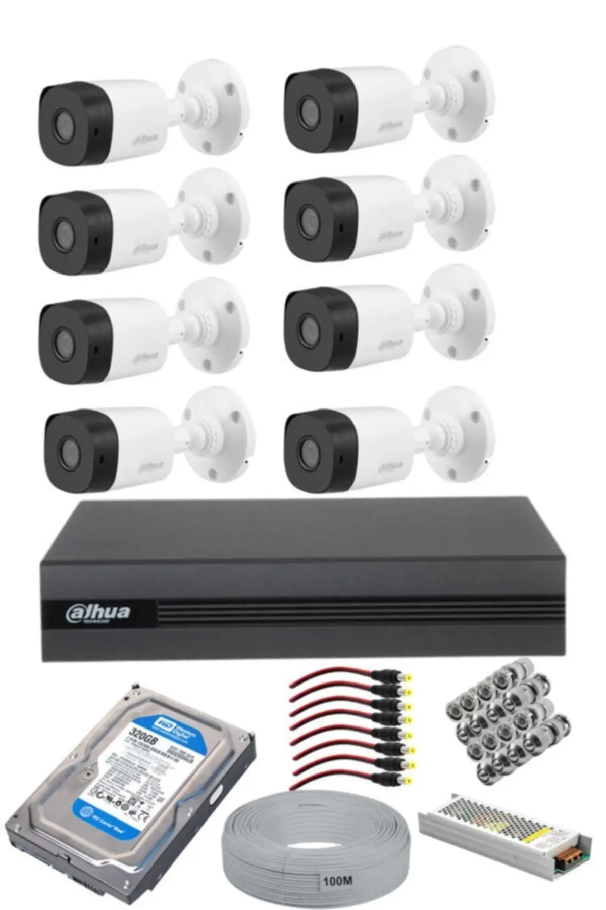 8 Kameralı Güvenlik Kamerası Full Set 1TB Hdd