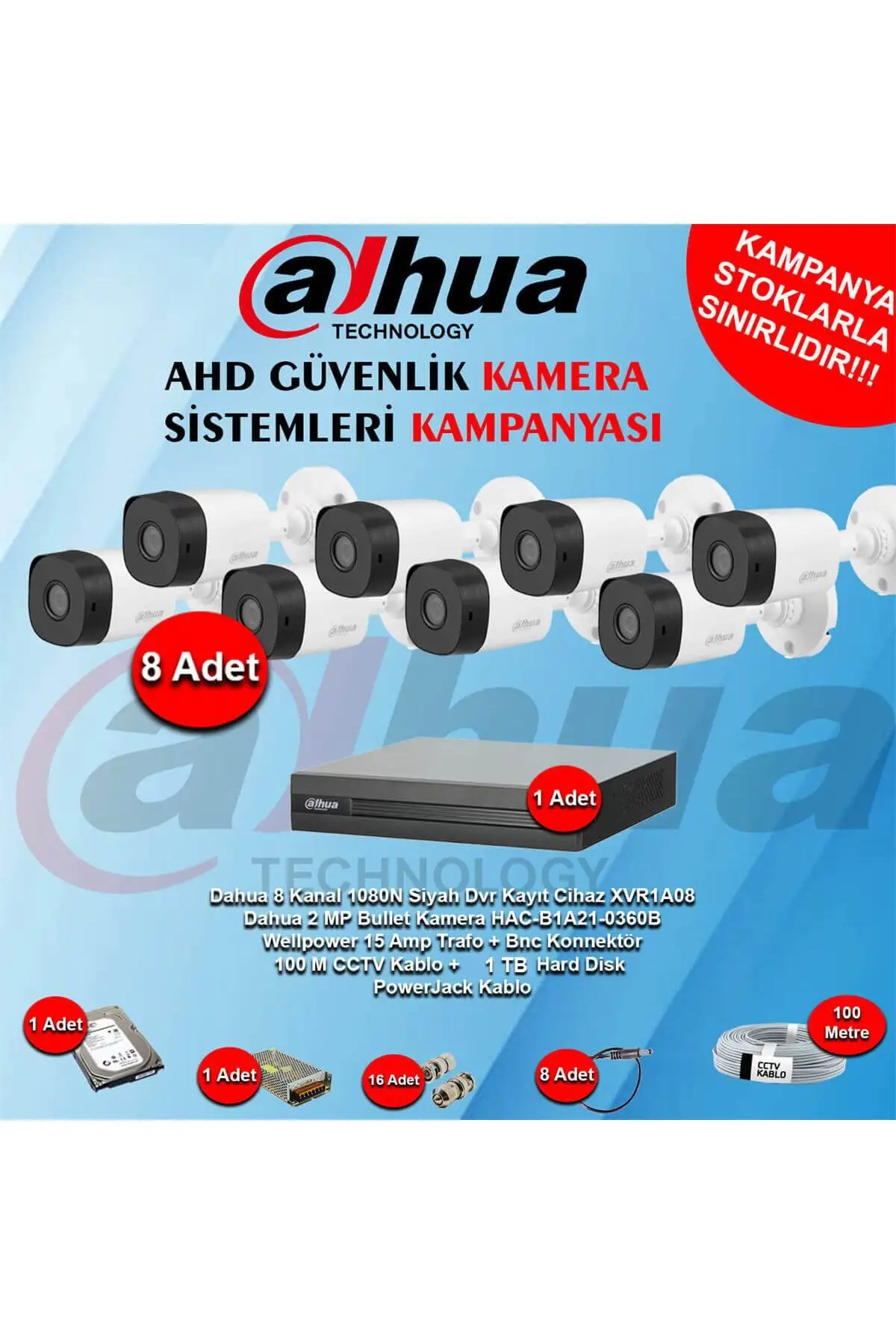 8 kameralı set