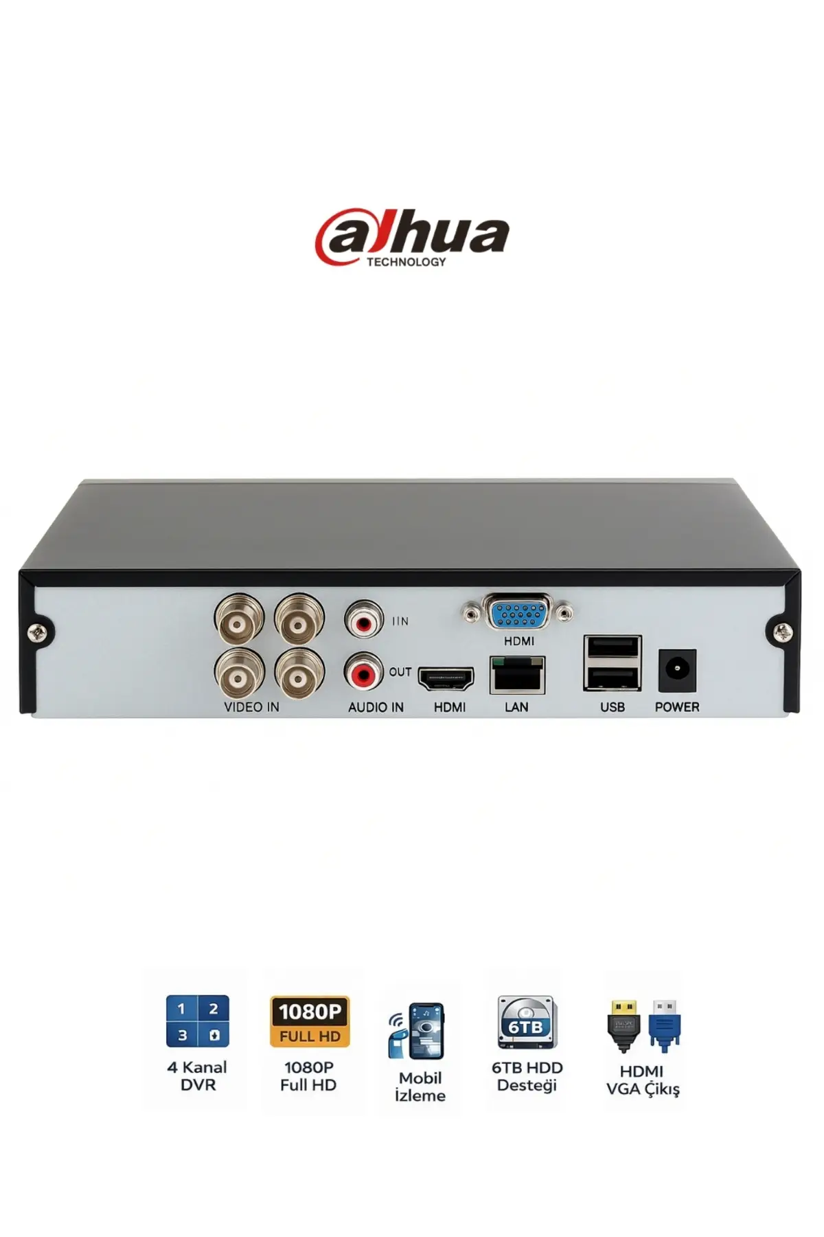 Dahua XVR1B04 I T 4 Kanal Kamera Kayıt Cihazı Güvenlik DVR