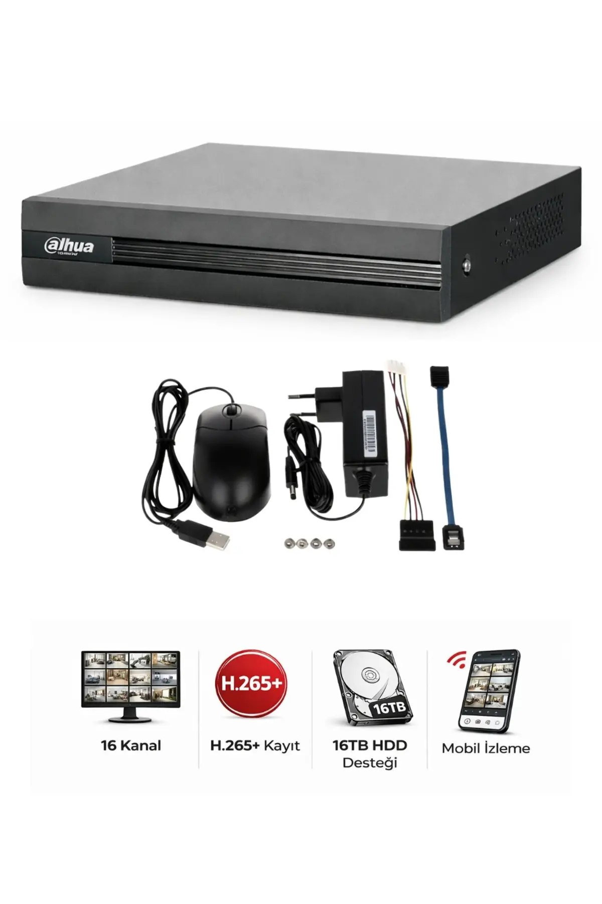 Dahua XVR1B16-I/T 16 Kanal Hibrit Kamera DVR Kayıt Cihazı