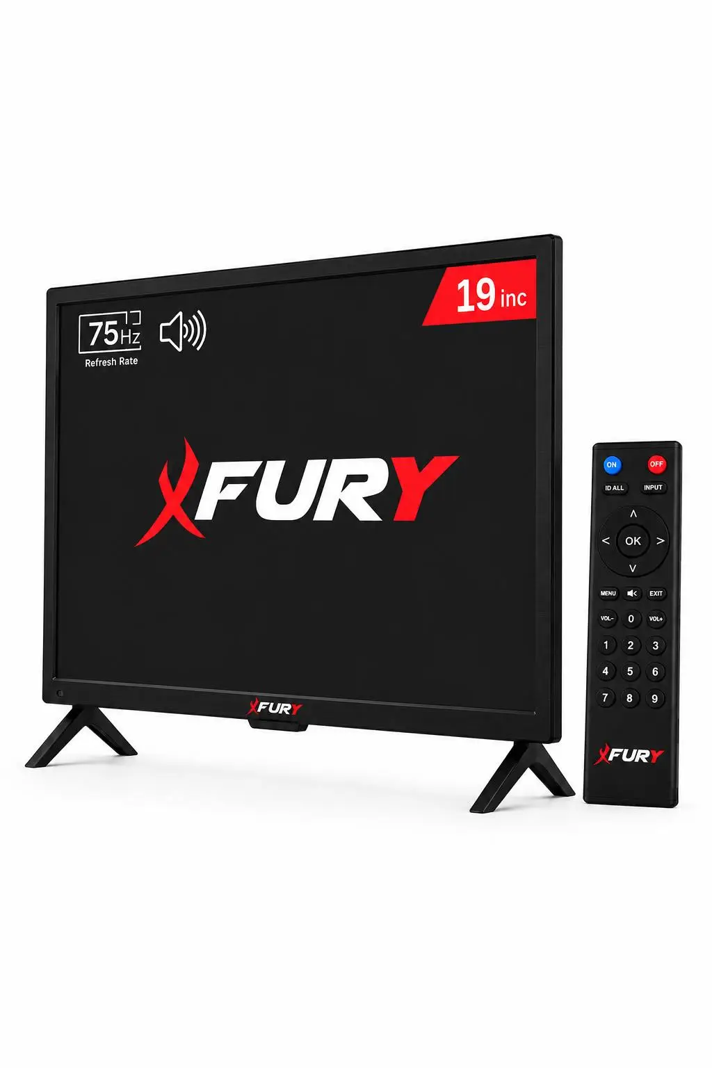 FURY 19" Sesli Uzaktan Kumandalı 75Hz 5ms HDMI VGA Geniş Ekran Monitör