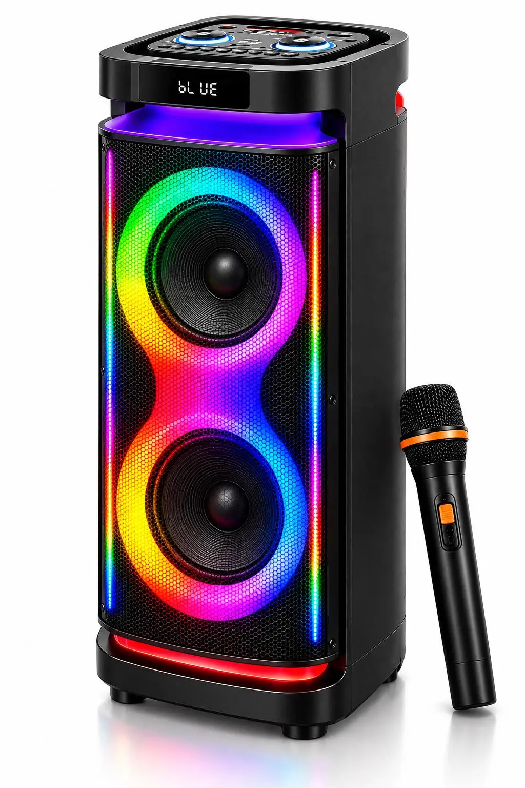 Fury Ceremony CM-208 400W 2x8 İnç Bluetooth Parti Hoparlörü RGB LED Işıklı TWS Destekli