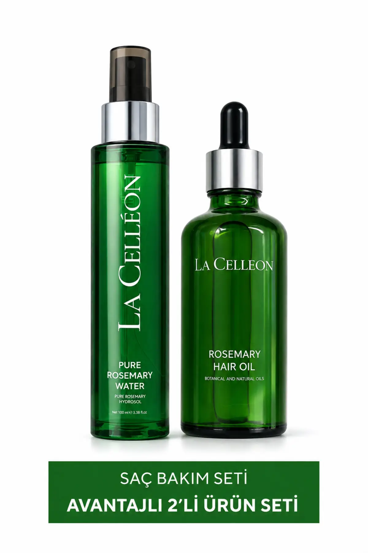 La Celleon Biberiye Saç Bakım Seti | Saf Biberiye Suyu 100 ml + Biberiye Saç Yağı 50 ml | Yıpranmış ve Dökülmeye Eğilimli Saçlar İçin