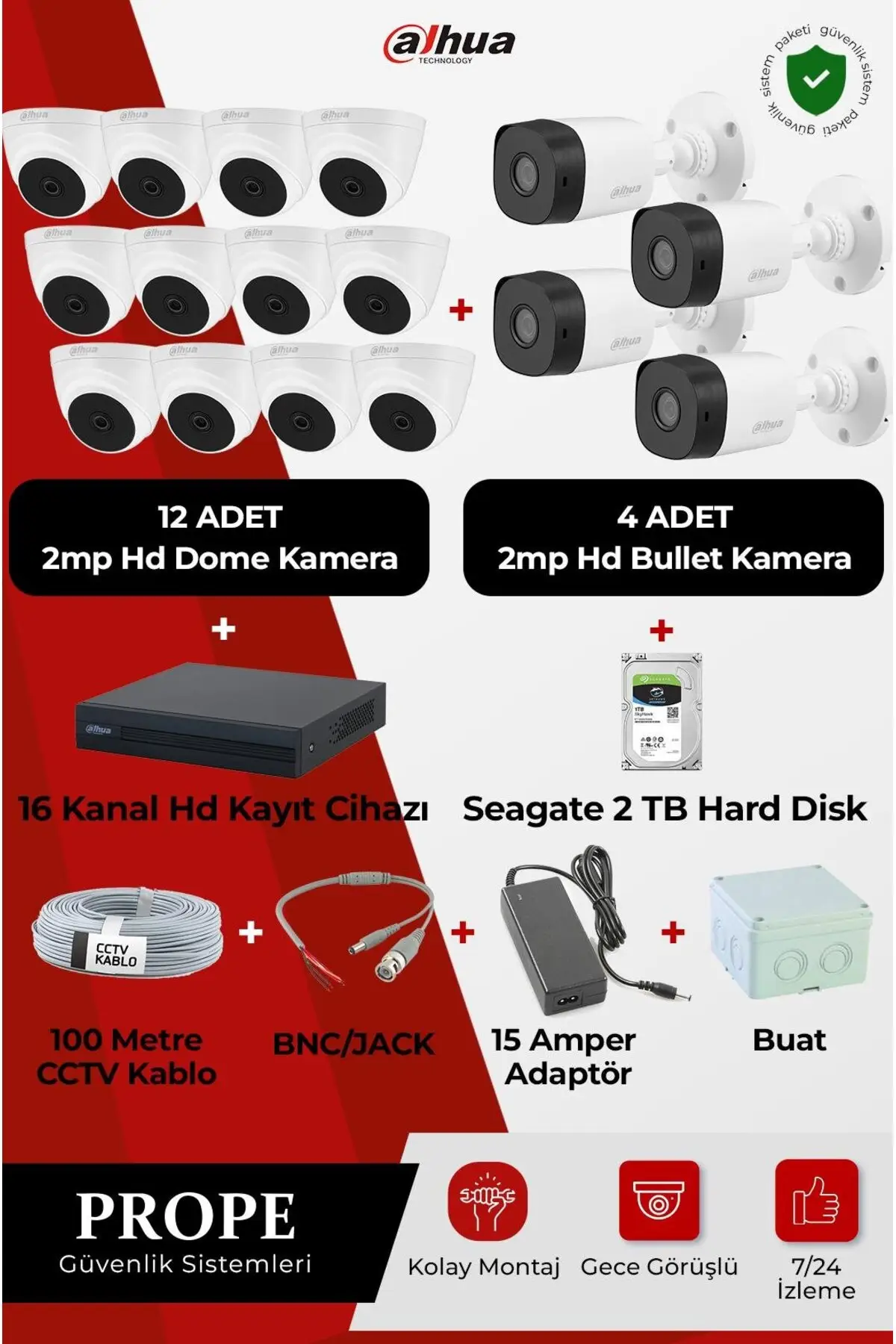 PG-DH16C00001HD-FL216ST 16 Kameralı Hd Full Sistem Paketi