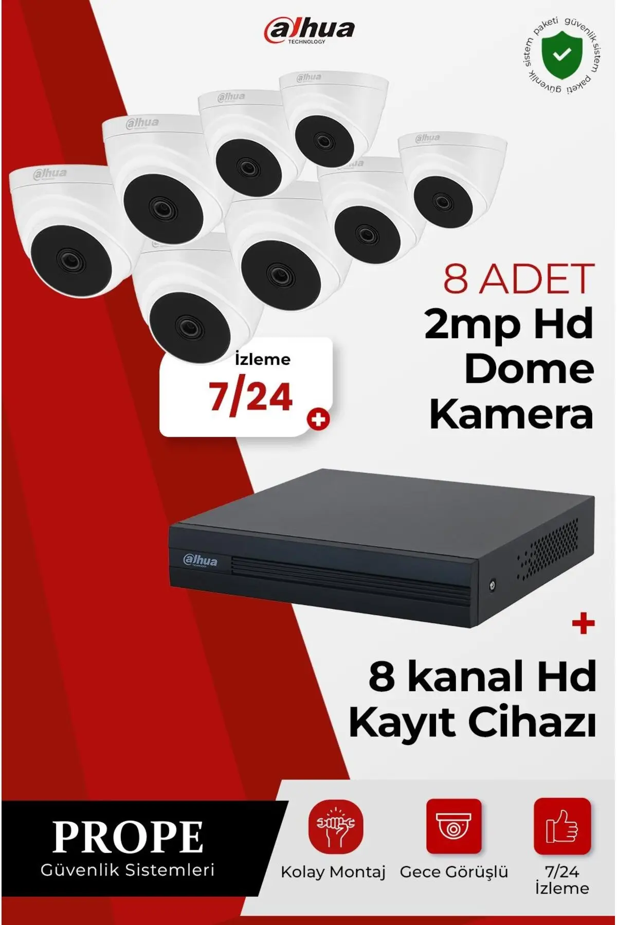 PG-DH8C00001HD-08ST 8 Kameralı Hd Sistem Paketi