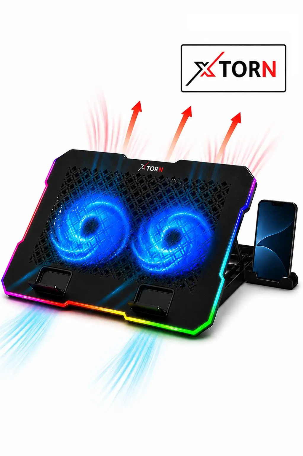 TORN RGB Laptop Soğutucu 2 Fanlı Ayarlanabilir Standlı Notebook Soğutucu