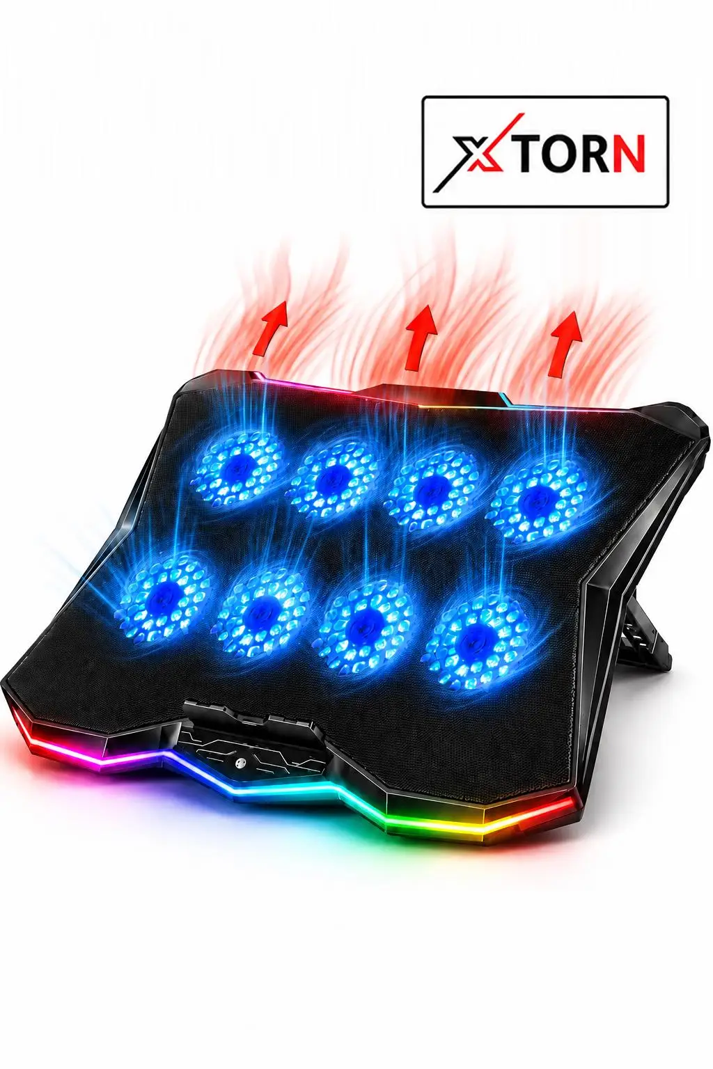 TORN RGB Laptop Soğutucu 8 Fanlı Ayarlanabilir Standlı Notebook Soğutucu